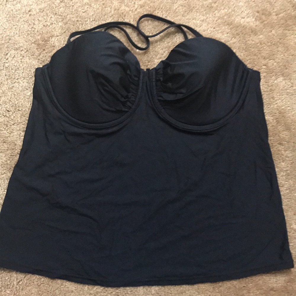 J Crew Black Tankini top